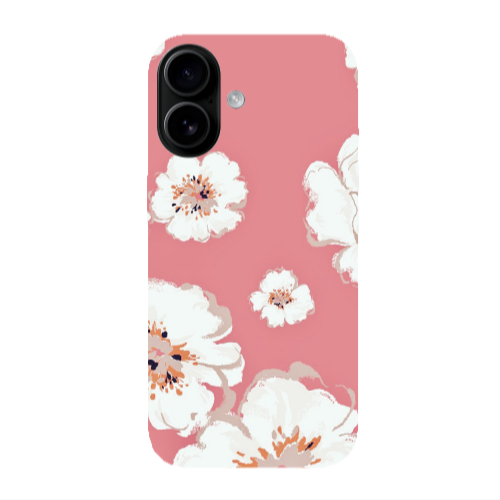 Apple Iphone 16 White Flowers Transparent Silicone TPU Θήκη