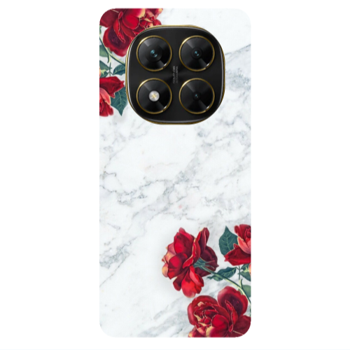 Xiaomi Poco X7 Marble and roses Transparent Silicone TPU Θήκη