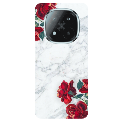 Xiaomi Redmi Note 14 Pro + 5g Marble and roses Transparent Silicone TPU Θήκη