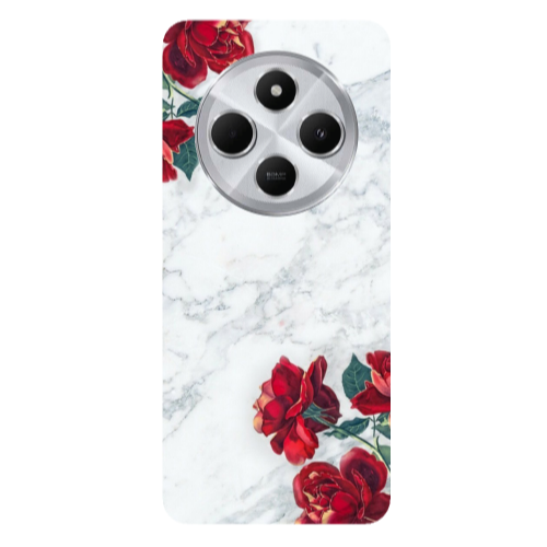 Xiaomi Redmi 14c Marble and roses Transparent Silicone TPU Θήκη