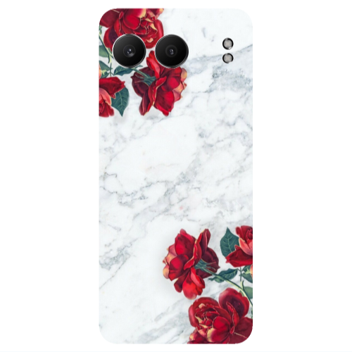 Oneplus Nord 4 Marble and roses Transparent Silicone TPU Θήκη