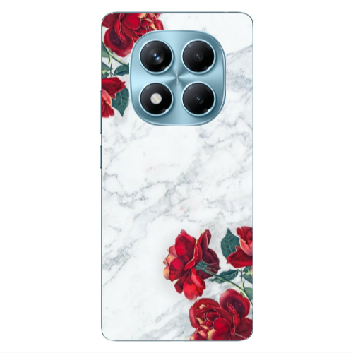 Xiaomi Redmi Note 14 Pro Marble and roses Transparent Silicone TPU Θήκη