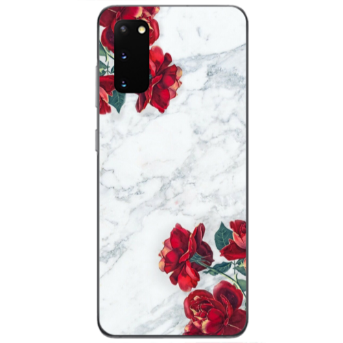 Samsung S20 Marble and roses Transparent Silicone TPU Θήκη