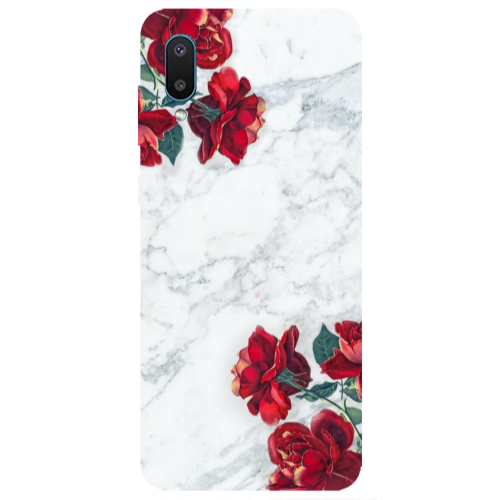 Samsung A02 Marble and roses Transparent Silicone TPU Θήκη