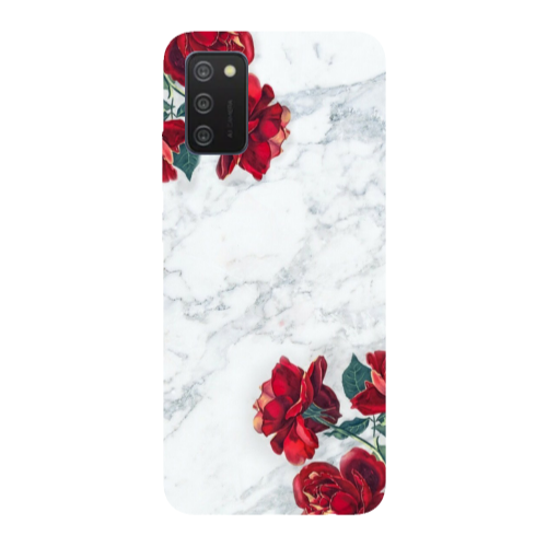 Samsung A03S Marble and roses Transparent Silicone TPU Θήκη
