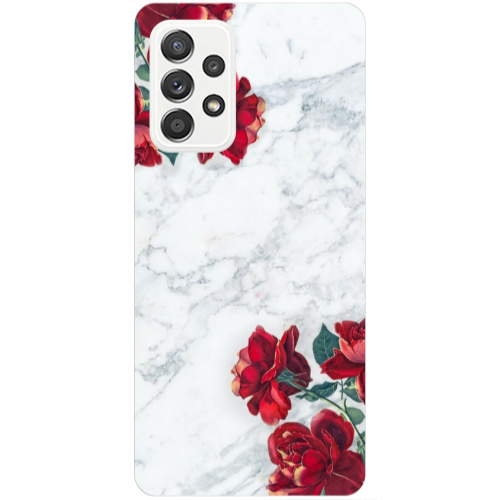 Samsung A23 Marble and roses Transparent Silicone TPU Θήκη