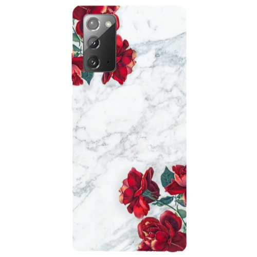 Samsung Note 20 Marble and roses Transparent Silicone TPU Θήκη