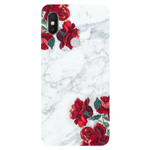 Xiaomi Redmi S2 Marble and roses Transparent Silicone TPU Θήκη