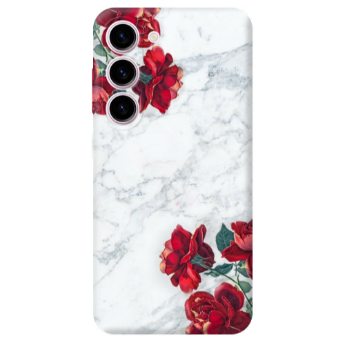 Samsung S23 Plus Marble and roses Transparent Silicone TPU Θήκη