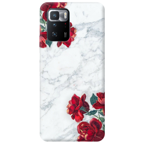 Xiaomi Poco X3 GT Marble and roses Transparent Silicone TPU Θήκη