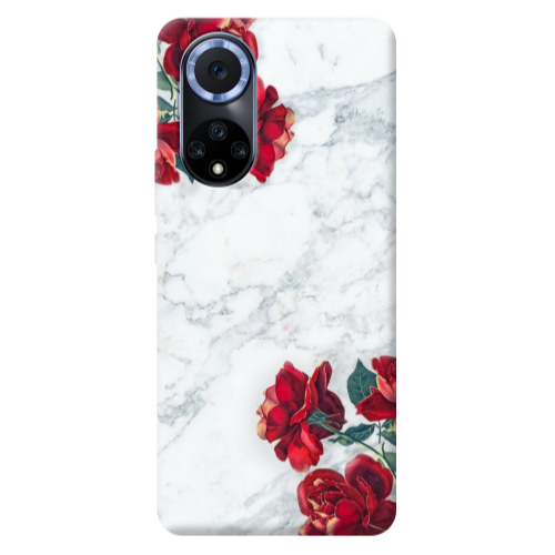 Huawei Nova 9 Marble and roses Transparent Silicone TPU Θήκη