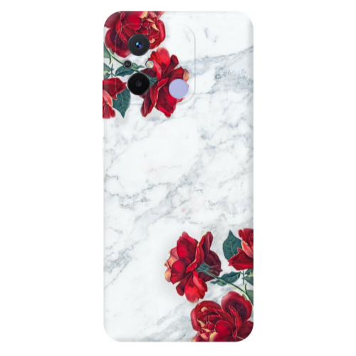 Xiaomi Redmi 12C Marble and roses Transparent Silicone TPU Θήκη