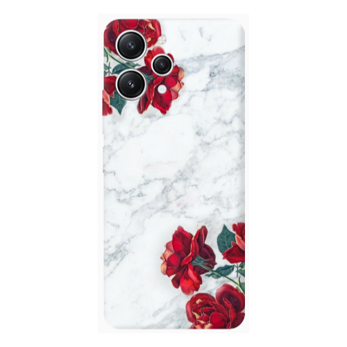 Xiaomi Redmi 12 Marble and roses Transparent Silicone TPU Θήκη
