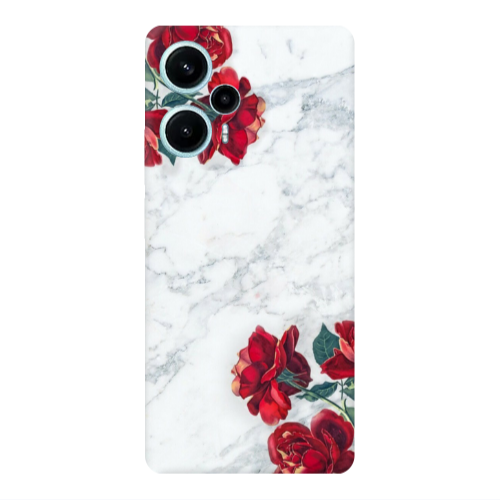 Xiaomi Poco F5 Marble and roses Transparent Silicone TPU Θήκη