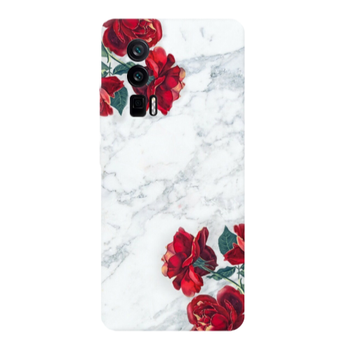 Xiaomi Poco F5 Pro Marble and roses Transparent Silicone TPU Θήκη