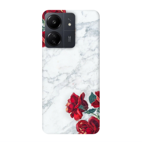Xiaomi Redmi 13C Marble and roses Transparent Silicone TPU Θήκη