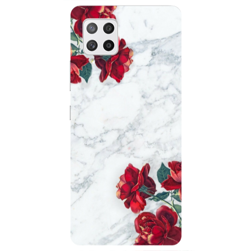 Samsung A42 5G Marble and roses Transparent Silicone TPU Θήκη