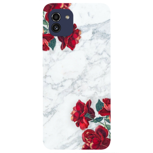 Samsung A03 Marble and roses Transparent Silicone TPU Θήκη
