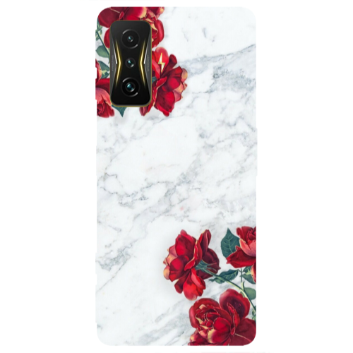 Xiaomi Poco F4 Gt Marble and roses Transparent Silicone TPU Θήκη