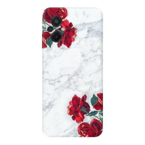 Xiaomi Poco M5 Marble and roses Transparent Silicone TPU Θήκη