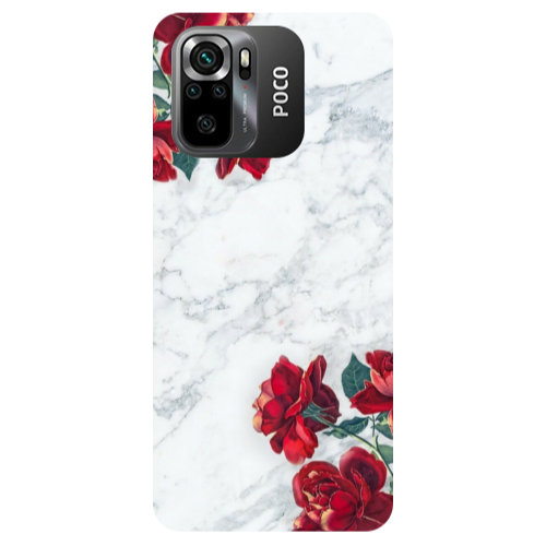 Xiaomi Poco M5 s Marble and roses Transparent Silicone TPU Θήκη