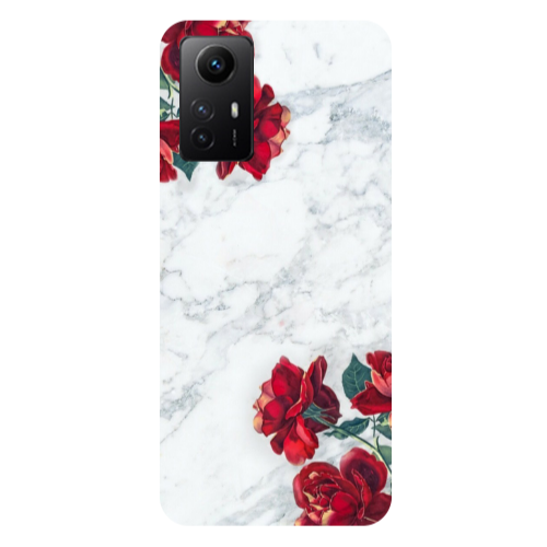 Xiaomi Redmi Note 12s Marble and roses Transparent Silicone TPU Θήκη