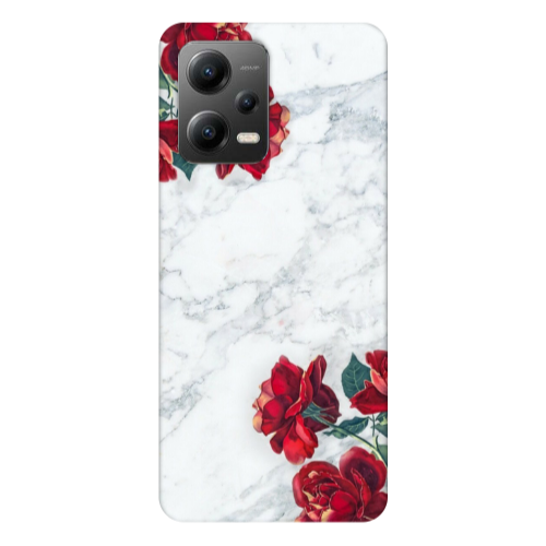 Xiaomi Poco X5 Marble and roses Transparent Silicone TPU Θήκη
