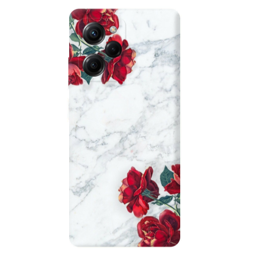 Xiaomi Poco X5 Pro Marble and roses Transparent Silicone TPU Θήκη