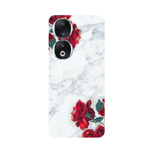 Honor 90 5G Marble and roses Transparent Silicone TPU Θήκη