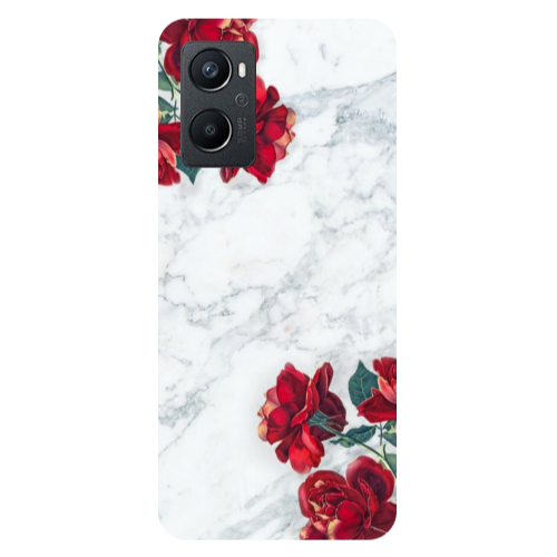Oppo A 96 Marble and roses Transparent Silicone TPU Θήκη