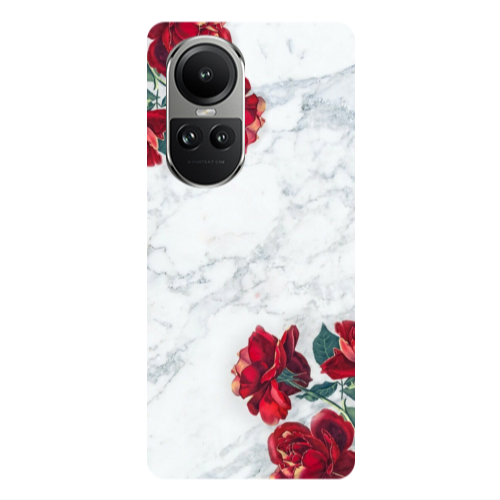 Oppo Reno10 5G Marble and roses Transparent Silicone TPU Θήκη
