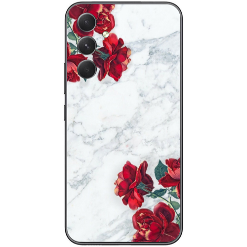 Samsung  Galaxy A05s Marble and roses Transparent Silicone TPU Θήκη