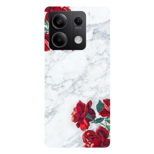 Xiaomi Redmi Note 13 5G Marble and roses Transparent Silicone TPU Θήκη