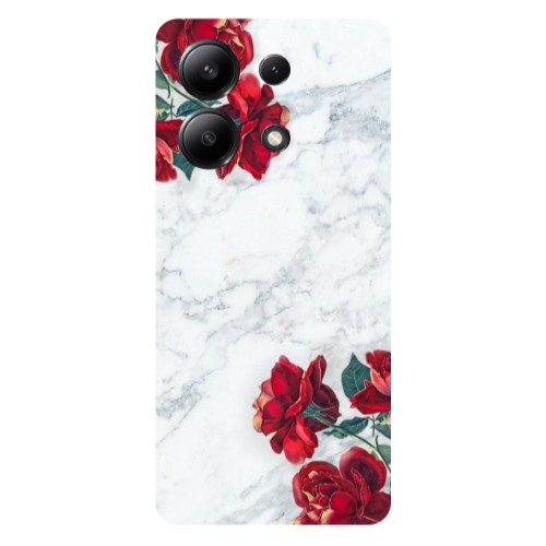 Xiaomi Redmi Note 13 4G Marble and roses Transparent Silicone TPU Θήκη