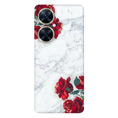 Huawei Nova 11i Marble and roses Transparent Silicone TPU Θήκη