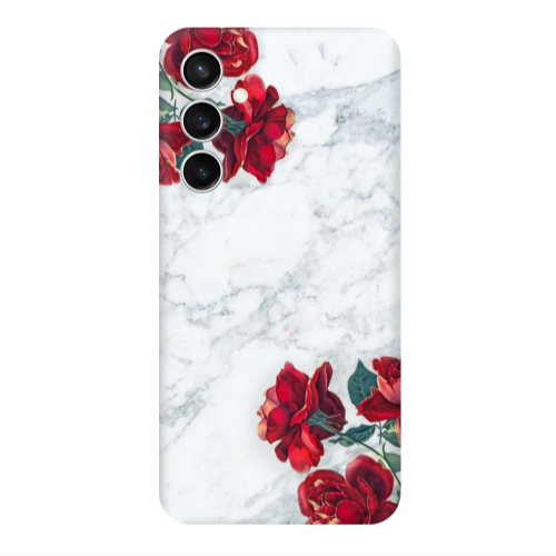 Samsung S24 Plus Marble and roses Transparent Silicone TPU Θήκη