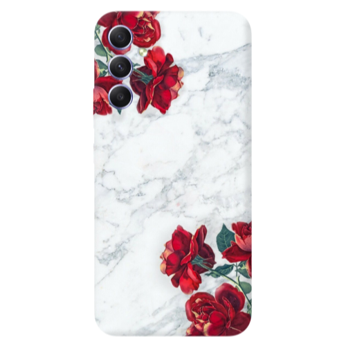 Samsung A16 Marble and roses Transparent Silicone TPU Θήκη