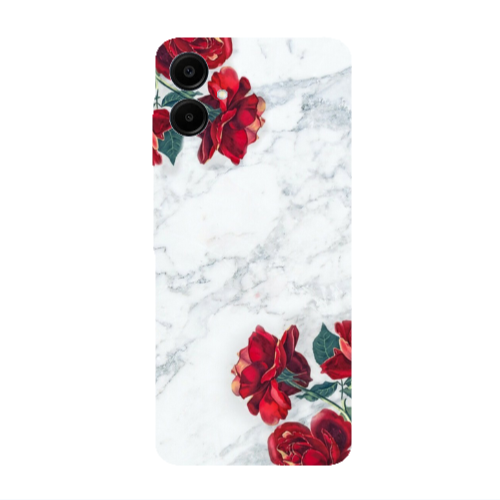 Samsung A06 Marble and roses Transparent Silicone TPU Θήκη