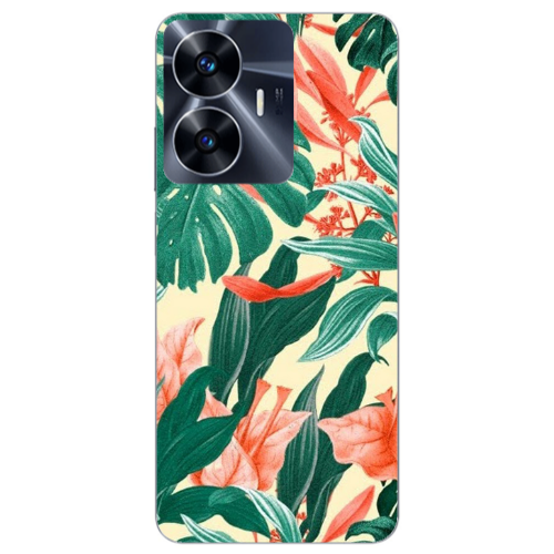 Realme Note 50 Tropic Laves Transparent Silicone TPU Θήκη