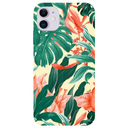 Apple iPhone 11  Tropic Laves Transparent Silicone TPU Θήκη