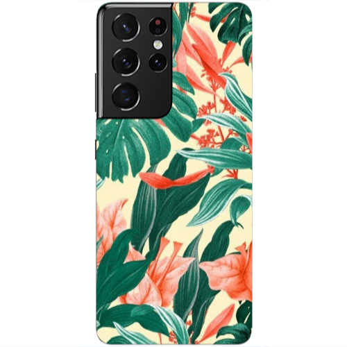 Samsung S21 Ultra Tropic Laves Transparent Silicone TPU Θήκη
