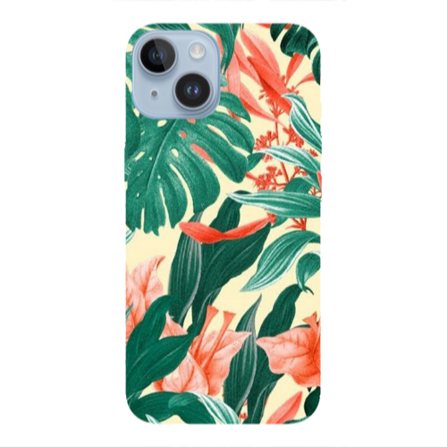 Apple iPhone 14  Tropic Laves Transparent Silicone TPU Θήκη