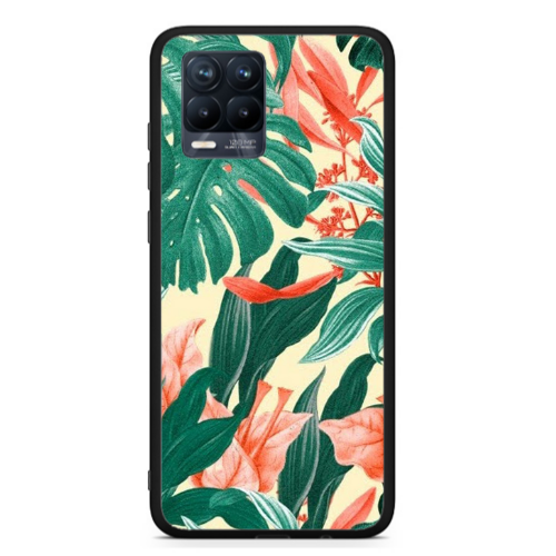 Realme 8  Tropic Laves Black Glossy Θήκη