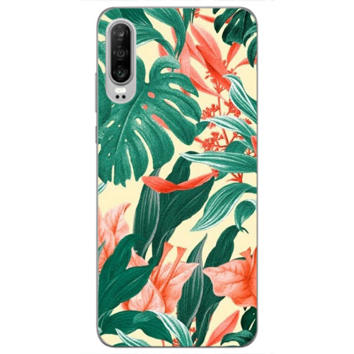 Huawei P30 Tropic Laves Transparent Silicone TPU Θήκη