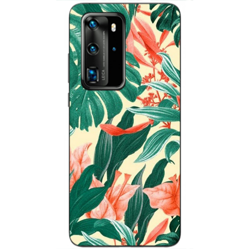 Huawei P40 Pro Tropic Laves Transparent Silicone TPU Θήκη