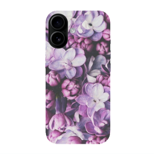 Apple Iphone 16 plus Purple Flowers Transparent Silicone TPU Θήκη