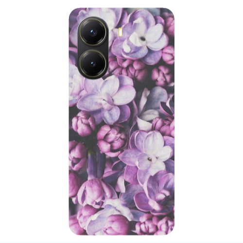 Xiaomi Poco X7 Pro Purple Flowers Transparent Silicone TPU Θήκη