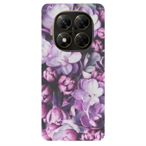 Xiaomi Poco X7 Purple Flowers Transparent Silicone TPU Θήκη