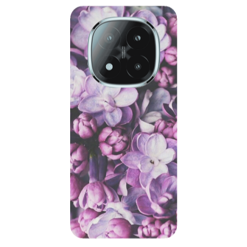 Xiaomi Redmi Note 14 Pro + 5g Purple Flowers Transparent Silicone TPU Θήκη