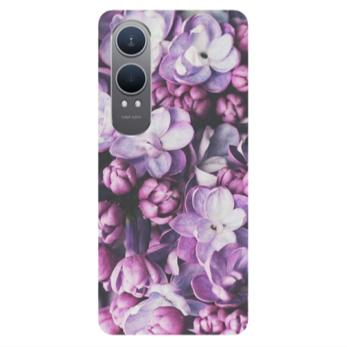 Oneplus Nord Ce 4 lite Purple Flowers Transparent Silicone TPU Θήκη